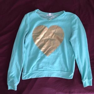 Long Sleeve Gold Heart Forever 21 Top